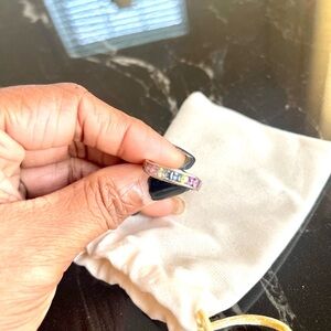 10k whitegold multi color stone ring size 6.5/7. @Zales great condition;no wears